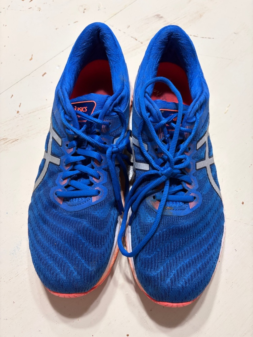 ASICS Men’s Athletic Running Shoes in Royal Blue with Coral Accents